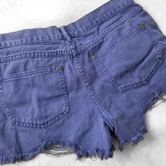 FREE PEOPLE Purple Mid Rise Cutoff Jean Shorts - Picture 4 of 7